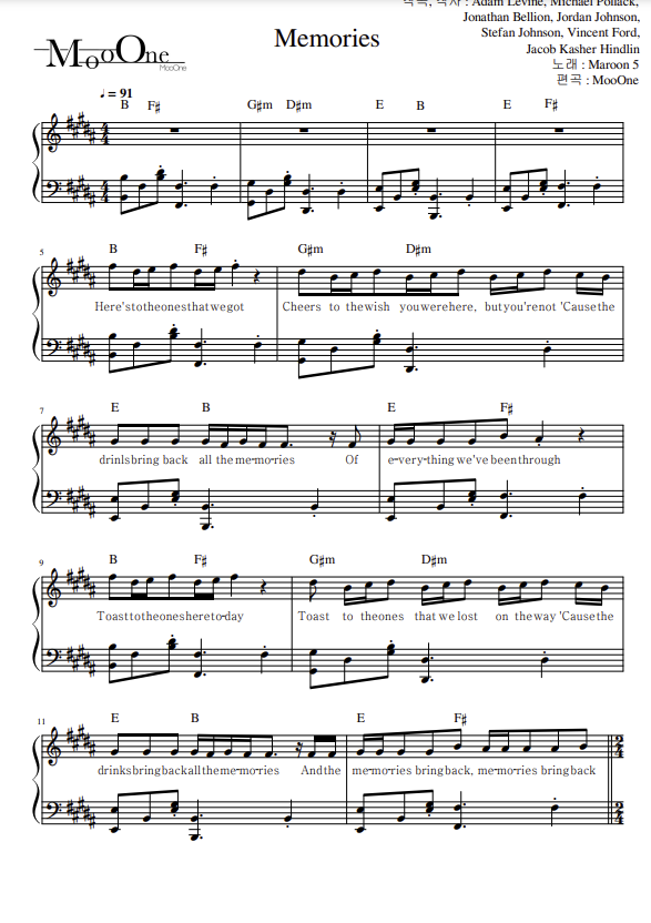 Maroon 5 - Memories